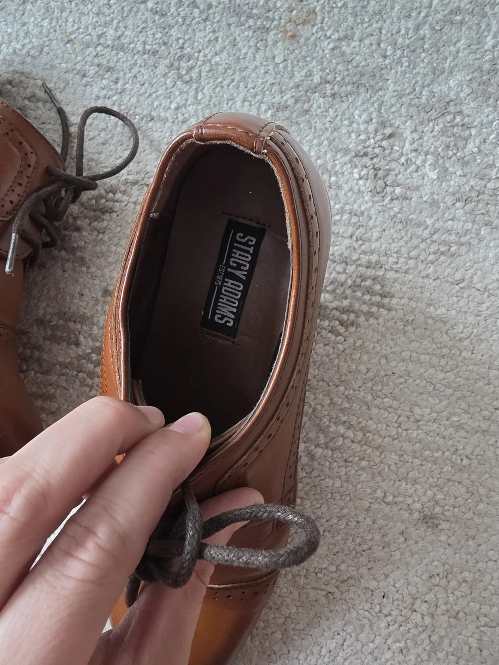Stacy Adams Brown Wingtip Lace-Up Dress Shoes